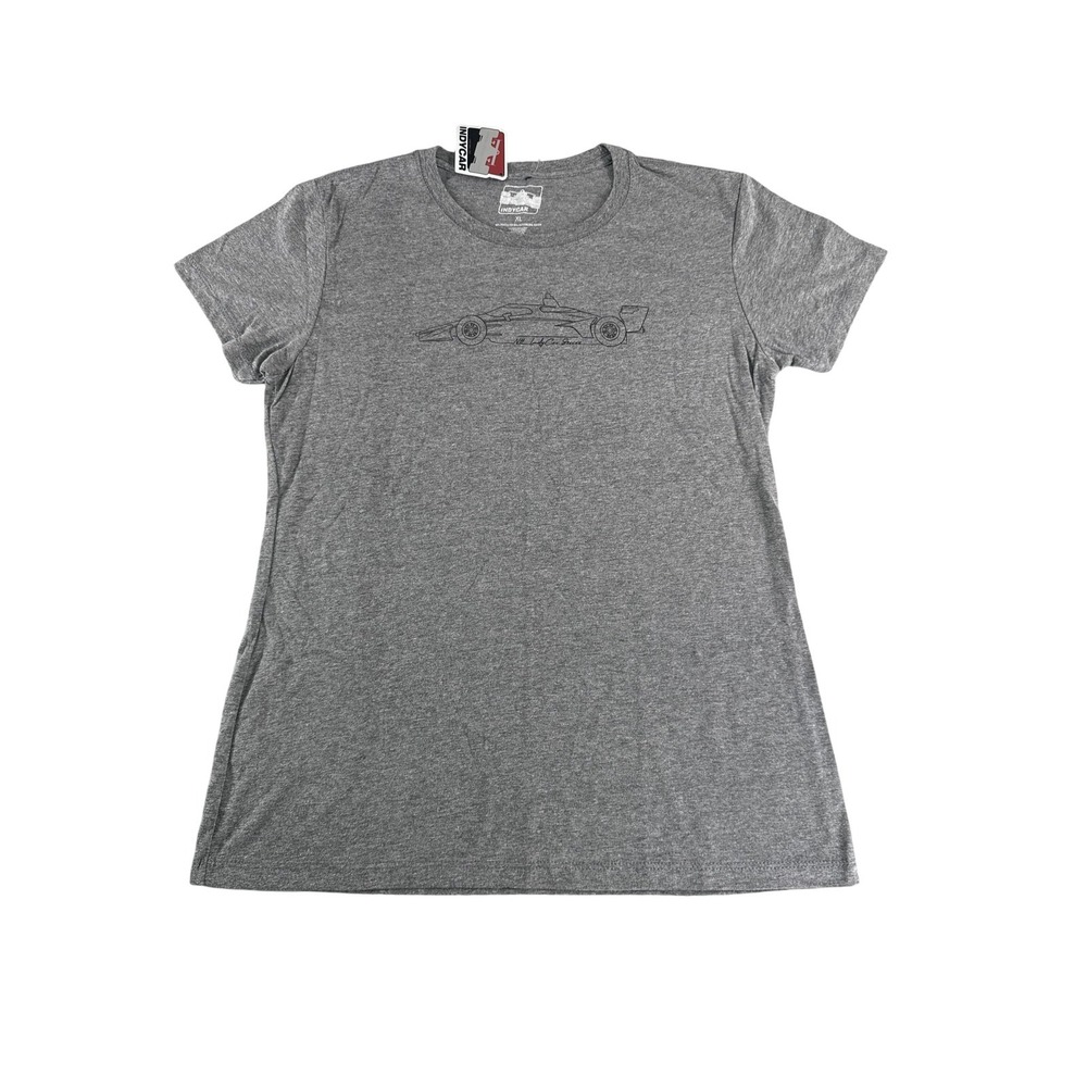 IndyCar Shirt Womens XL NTT IndyCar Series Race Car Graphic Soft Tee Racing Gray